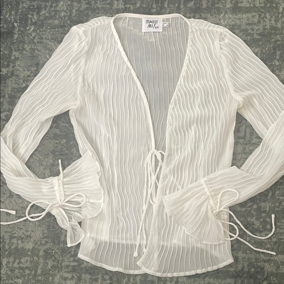 Princess Polly Tops - Princess Polly Sheer White Blouse
